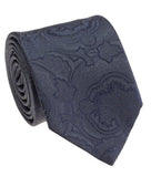 GEOFF NICHOLSON Neckties Navy Silk Paisley Necktie