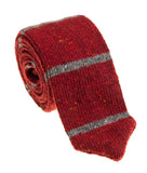 Red Gray Wool Cashmere Knit Necktie