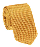 GEOFF NICHOLSON Knit Neckties Gold Silk Knit Necktie