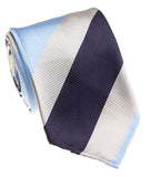 Blue Grey Italian Silk Necktie