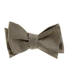 Black & Gold Silk Dot Bow Tie