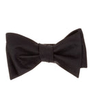 BOCARA Neckties Black Silk Grosgrain Bow Tie