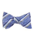 Blue Stripe Silk Bow Tie