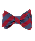 Red and Navy Thick Wide Silk Bow Tie