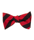 BOCARA Neckties Red & Black Wide Stripe Silk Bow Tie