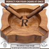 Duke & Edison groomsmen Personalized Wood Cigar Ashtray