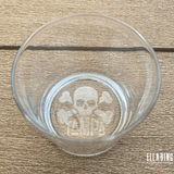 11oz Skull & Tampa Whiskey Glass