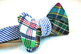 Ella Bing Signature Cloth Bow Ties The Waylon Thibodeaux - Madras/Seersucker Reversible Cloth Bow Tie