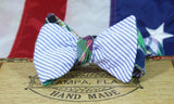The Waylon Thibodeaux - Madras/Seersucker Reversible Cloth Bow Tie