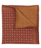 Reversible Red/Gold Wool Melange Pocket Square