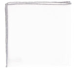 GEOFF NICHOLSON Clothing White/Grey Linen Pocket Square