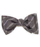 GEOFF NICHOLSON Neckties Formal Black/Grey Silk Bow Tie
