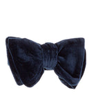 Formal Silk Velvet Navy Bow Tie