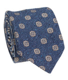 GEOFF NICHOLSON Neckties Blue Beige Silk Necktie