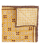 Gold Brown Schappe Silk Pocket Square