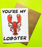 PMF love card You're My Lobster Valentine's Day Card