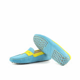 Black Label Shoes Turquoise Suede Casual Driver No. 4855