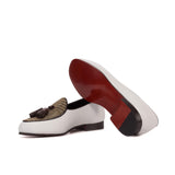Black Label Shoes White Belgian Slipper No. 5211