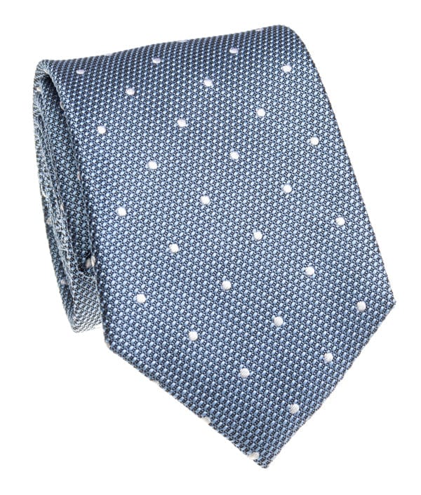 BOCARA Neckties Slate Blue Polka Dot Silk Necktie