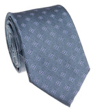 BOCARA Neckties Slate Blue Medallion Silk Necktie