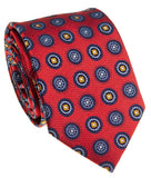 BOCARA Neckties Red Medallion Silk Necktie