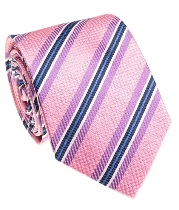 BOCARA Neckties Pink Stripe Silk Necktie