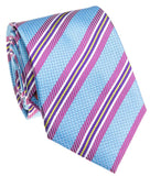 BOCARA Neckties Purple Stripe Silk Necktie