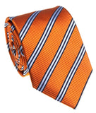 BOCARA Neckties Orange Stripe Silk Necktie