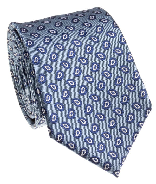 BOCARA Neckties Slate Blue Paisley Silk Necktie
