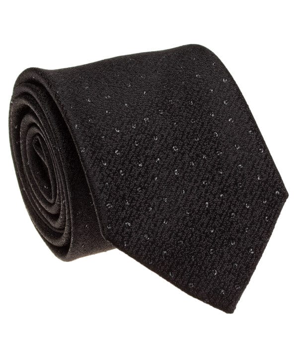 GEOFF NICHOLSON Neckties Black Lurex Silk Necktie