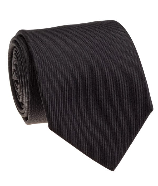 GEOFF NICHOLSON Neckties Black Micro Basket Solid Silk Necktie