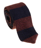 GEOFF NICHOLSON Knit Neckties Red Navy Alpaca Wool Necktie