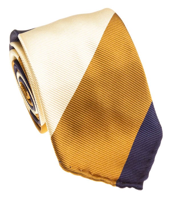 GEOFF NICHOLSON Rad Tad Silk Necktie Navy Brown Italian Silk Necktie