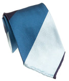 GEOFF NICHOLSON Rad Tad Silk Necktie Navy Light Blue Italian Silk Necktie