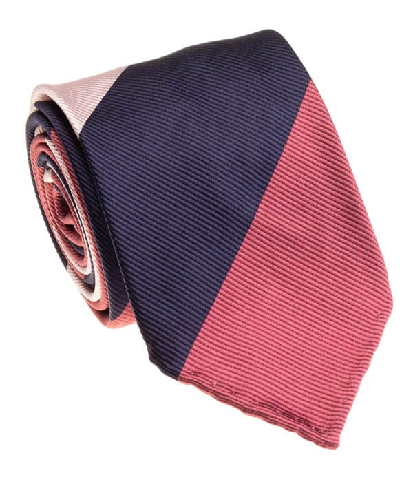 GEOFF NICHOLSON Rad Tad Silk Necktie Navy Pink Italian Silk Necktie