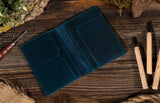 American Leather Goods Blue American Leather Goods - Passport Cover, Genuine Leather Passport Holder Case