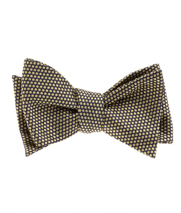 BOCARA Neckties Black & Gold Silk Dot Bow Tie