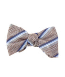BOCARA Neckties Brown Stripe Silk Bow Tie