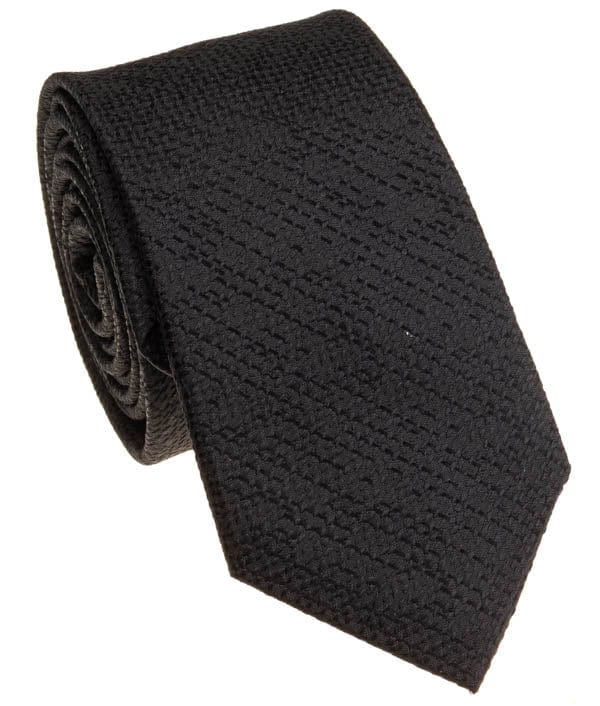 BOCARA Neckties Narrow Black Silk Necktie