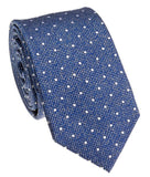BOCARA Neckties Narrow Blue Dot Silk Necktie