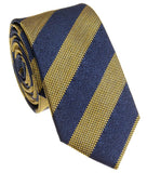 BOCARA Neckties Narrow Yellow/Navy Stripe Silk Necktie