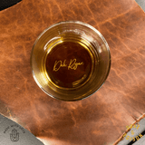 Duke & Edison groomsmen Custom Script Whiskey Glasses