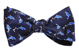 Ella Bing Bow Ties Silk Bow Tie Navy Silk Dolphin Bow Tie