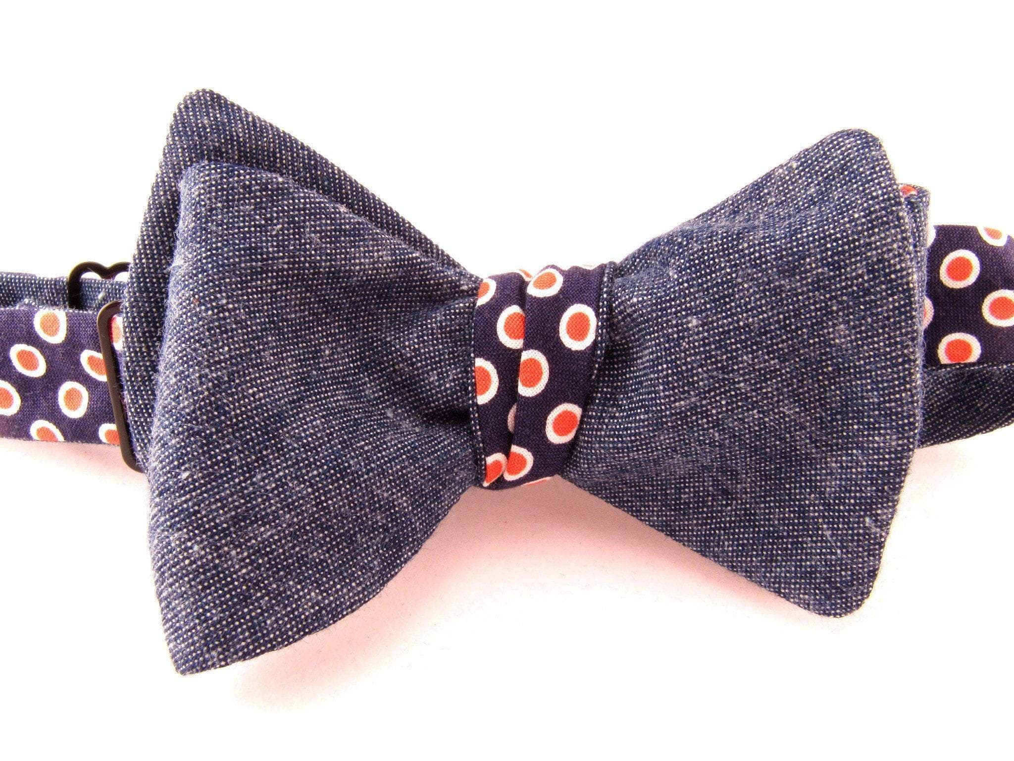 Ella Bing Freestyle The Roman Haskell Reversible Chambray Cloth Bow Tie