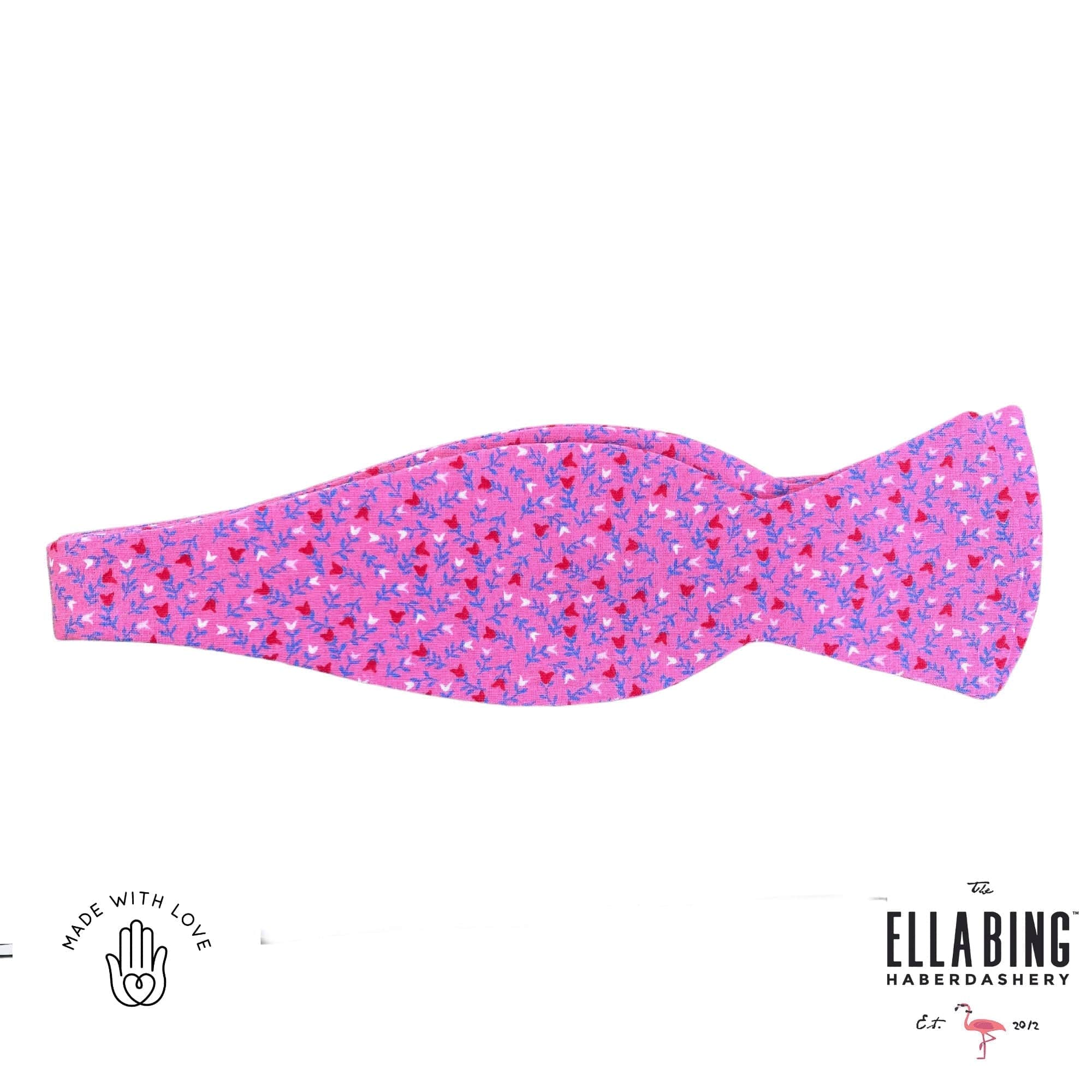 Ella Bing Signature Cloth Bow Ties Pink Floral Bow Tie No. 710