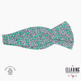 Ella Bing Signature Cloth Bow Ties Teal Floral Bow Tie No. 707