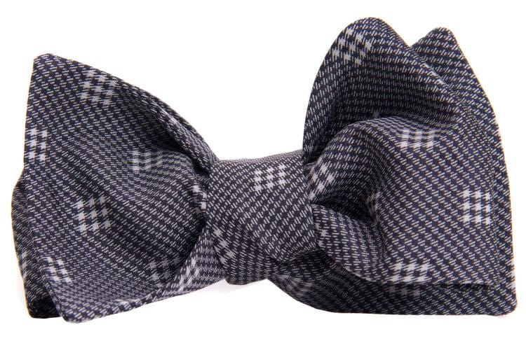 GEOFF NICHOLSON Neckties Formal Black/Grey Silk Bow Tie