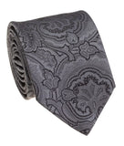 GEOFF NICHOLSON Neckties Charcoal Silk Paisley Necktie